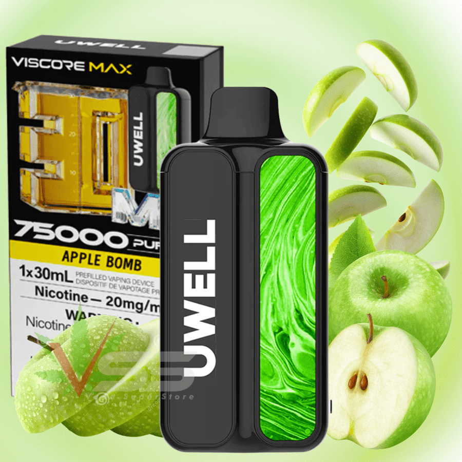 UWELL Viscore Max 75K Disposable Vape - Apple Bomb 20mg / 75000 Puffs Vape Superstore  Saskatchewan Canada