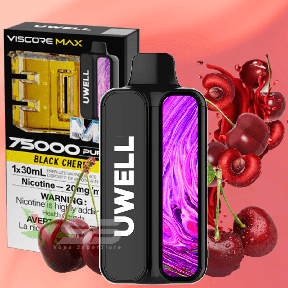 UWELL Viscore Max 75K Disposable Vape - Black Cherry 20mg / 75000 Puffs Vapexcape Vape and Bong Shop Regina Saskatchewan