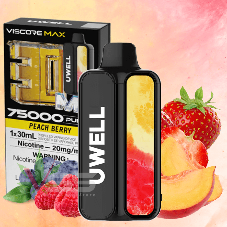 UWELL Viscore Max 75K Disposable Vape - Peach Berry 20mg / 75000 Puffs Vapexcape Vape and Bong Shop Regina Saskatchewan