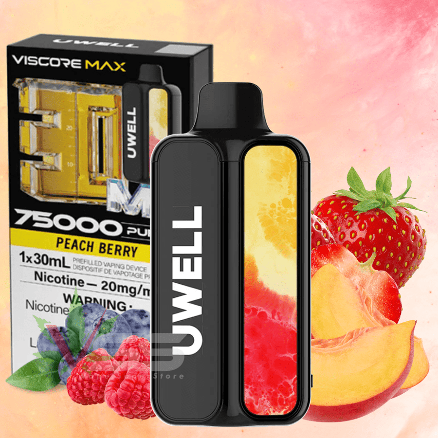 UWELL Viscore Max 75K Disposable Vape - Peach Berry 20mg / 75000 Puffs Vapexcape Vape and Bong Shop Regina Saskatchewan