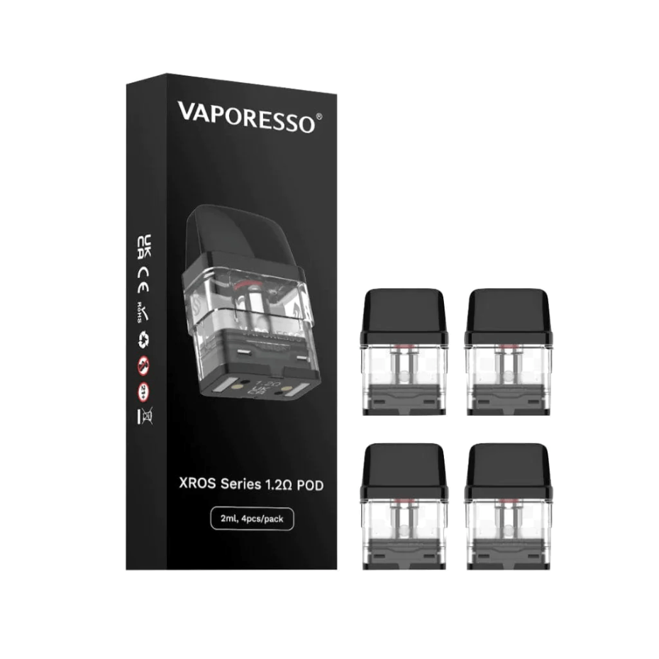 Vaporesso XROS Series Replacement Pods-4pk 1.2ohm (Black) Vapexcape Vape and Bong Shop Regina Saskatchewan