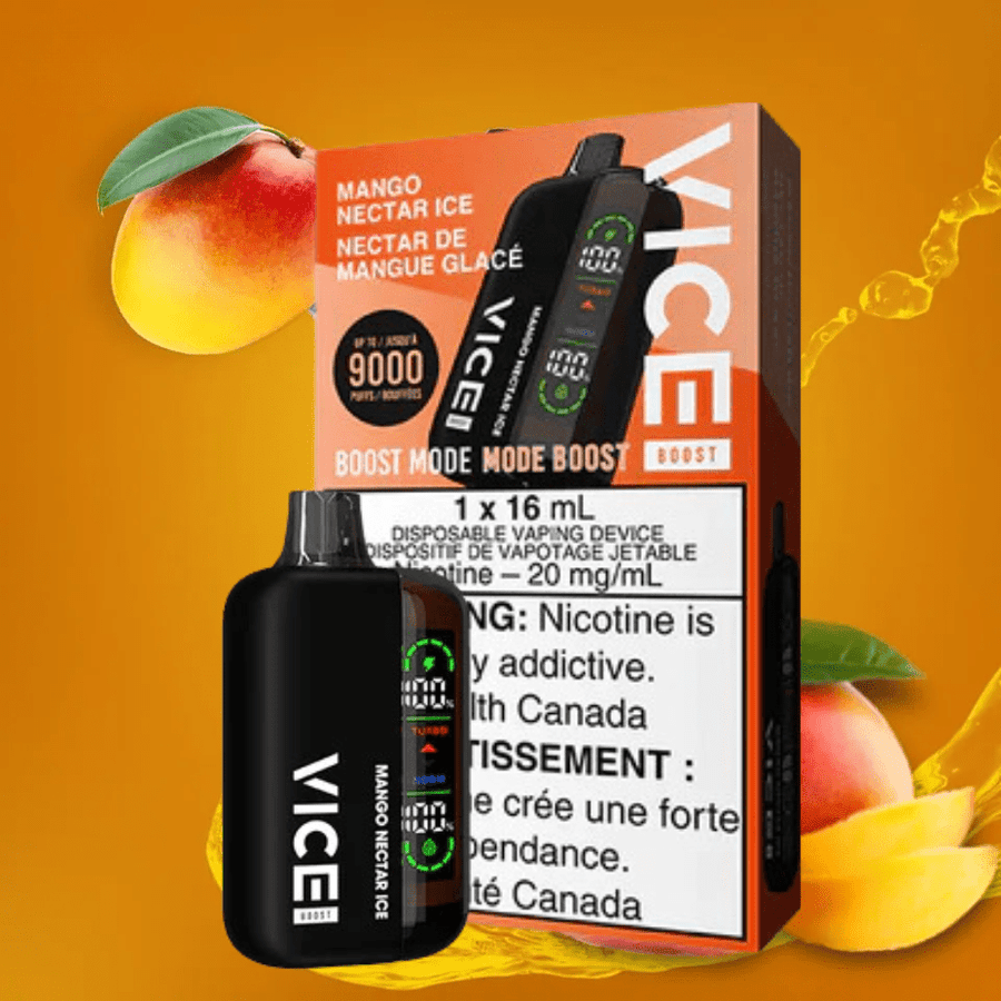 Vice Boost Disposable Vape-Mango Nectar Ice 9000 Puffs / 20mg Vapexcape Vape and Bong Shop Regina Saskatchewan