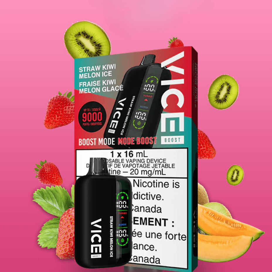 Vice Boost Disposable Vape-Strawberry Kiwi Melon Ice 9000 Puffs / 20mg Vapexcape Vape and Bong Shop Regina Saskatchewan