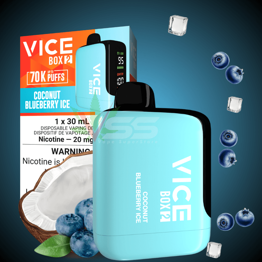 Vice Box 2 Disposable Vape-Coconut Blueberry Ice Vapexcape Vape and Bong Shop Regina Saskatchewan