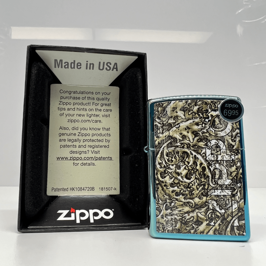 Zippo Lighter-High Polish Teal Windproof Vapexcape Vape and Bong Shop Regina Saskatchewan