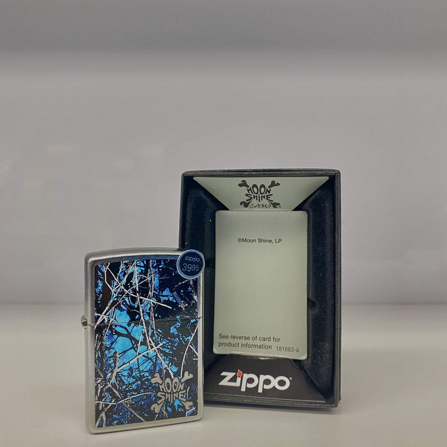 Zippo Lighter-MoonShine Blue Camo Case Vapexcape Vape and Bong Shop Regina Saskatchewan