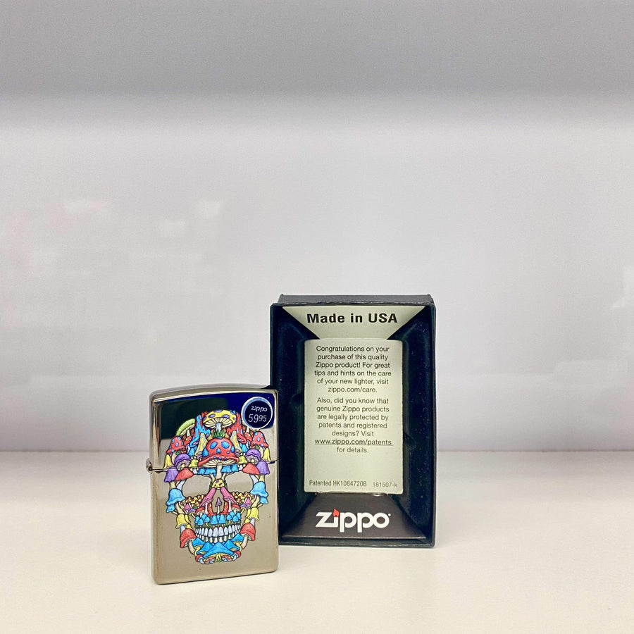 Zippo Lighter-Mushroom Skull Case Vape Superstore  Saskatchewan Canada